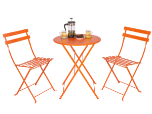 Bistro Serisi Yuvarlak Set Turuncu