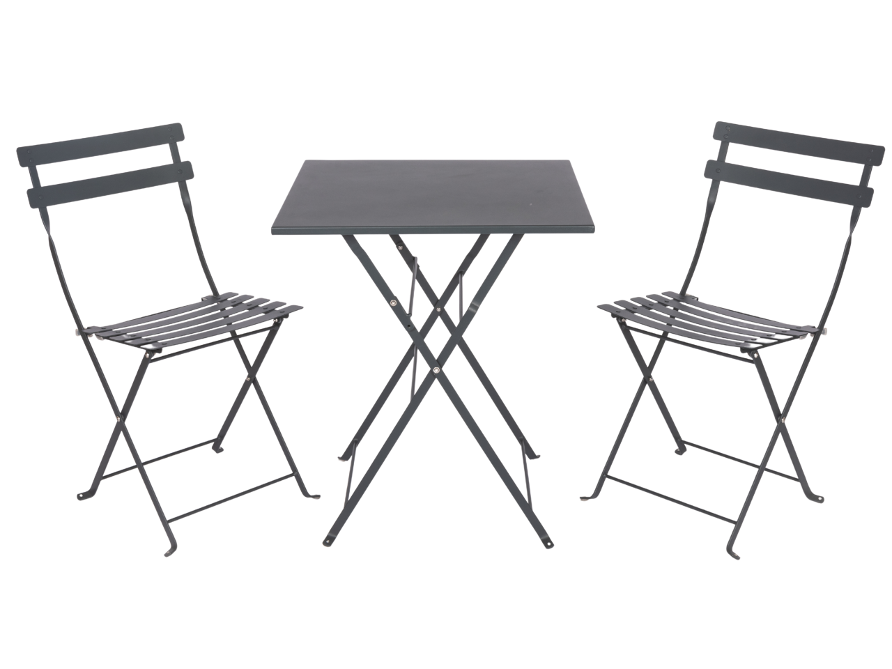 Bistro Serisi Kare Set Antrasit Gri