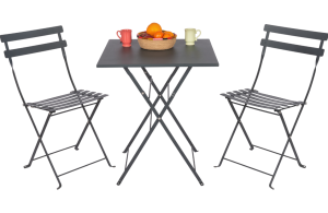 Bistro Serisi Kare Set Antrasit Gri